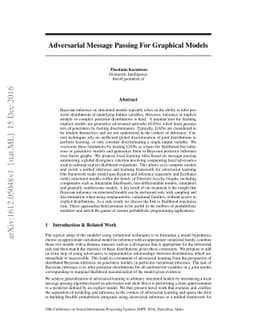 Adversarial Message Passing For Graphical Models