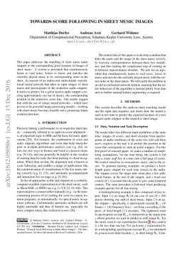 Towards Score Following in Sheet Music Images
