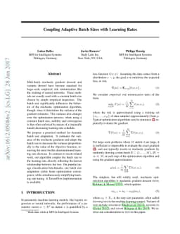 Coupling Adaptive Batch Sizes with Learning Rates