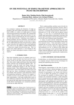 On the Potential of Simple Framewise Approaches to Piano Transcription