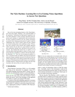 The VQA-Machine: Learning How to Use Existing Vision Algorithms to
  Answer New Questions