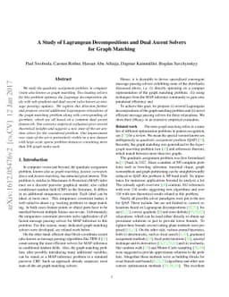 A Study of Lagrangean Decompositions and Dual Ascent Solvers for Graph
  Matching