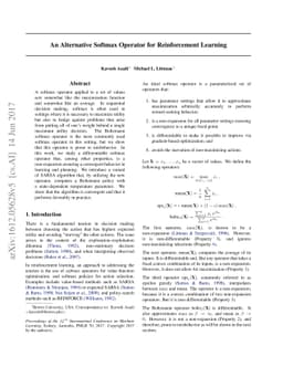 An Alternative Softmax Operator for Reinforcement Learning