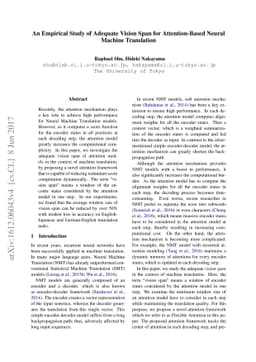 An Empirical Study of Adequate Vision Span for Attention-Based Neural
  Machine Translation