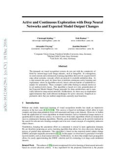 Active and Continuous Exploration with Deep Neural Networks and Expected
  Model Output Changes