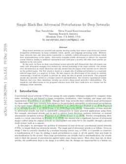 Simple Black-Box Adversarial Perturbations for Deep Networks