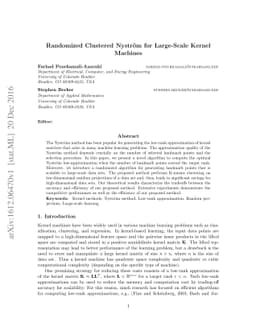 Randomized Clustered Nystrom for Large-Scale Kernel Machines