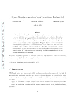 Strong Gaussian approximation of the mixture Rasch model