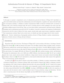 Authentication Protocols for Internet of Things: A Comprehensive Survey