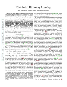 Distributed Dictionary Learning