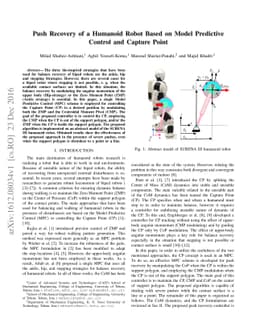 Push Recovery of a Humanoid Robot Based on Model Predictive Control and
  Capture Point