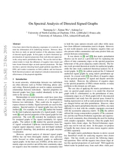 On Spectral Analysis of Directed Signed Graphs