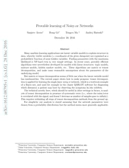 Provable learning of Noisy-or Networks