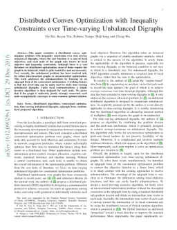 Distributed Convex Optimization with Inequality Constraints over
  Time-varying Unbalanced Digraphs