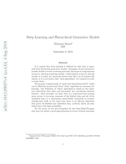 Deep Learning and Hierarchal Generative Models