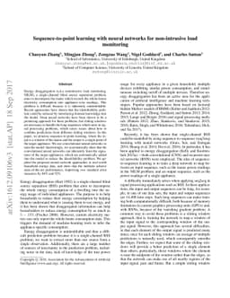 Sequence-to-point learning with neural networks for nonintrusive load
  monitoring