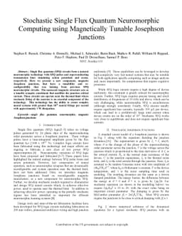 Stochastic single flux quantum neuromorphic computing using magnetically
  tunable Josephson junctions