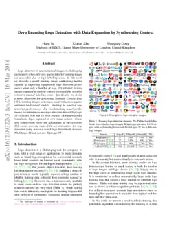 Deep Learning Logo Detection with Data Expansion by Synthesising Context