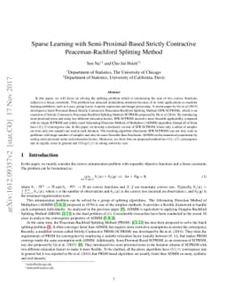 Sparse Learning with Semi-Proximal-Based Strictly Contractive
  Peaceman-Rachford Splitting Method