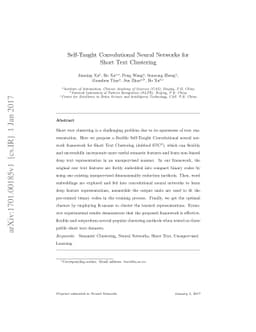 Self-Taught Convolutional Neural Networks for Short Text Clustering