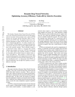 Dynamic Deep Neural Networks: Optimizing Accuracy-Efficiency Trade-offs
  by Selective Execution