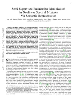 Semi-Supervised Endmember Identification In Nonlinear Spectral Mixtures
  Via Semantic Representation