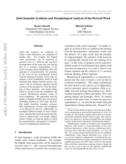Joint Semantic Synthesis and Morphological Analysis of the Derived Word