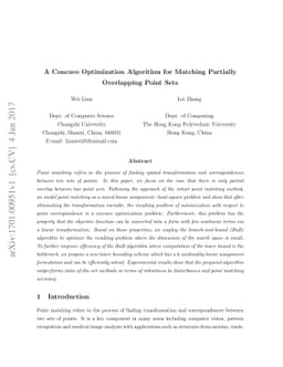 A Concave Optimization Algorithm for Matching Partially Overlapping
  Point Sets