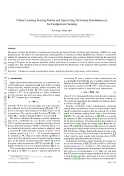 Online Learning Sensing Matrix and Sparsifying Dictionary Simultaneously
  for Compressive Sensing