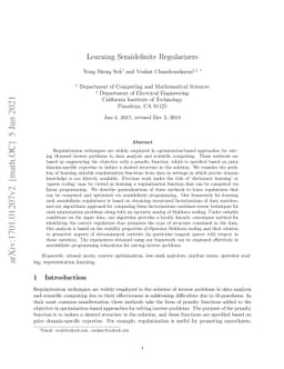 Learning Semidefinite Regularizers