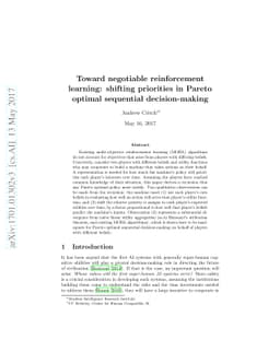 Toward negotiable reinforcement learning: shifting priorities in Pareto
  optimal sequential decision-making