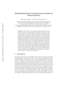 Distinguishing Posed and Spontaneous Smiles by Facial Dynamics