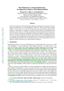 Real Multi-Sense or Pseudo Multi-Sense: An Approach to Improve Word
  Representation
