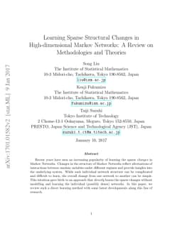 Learning Sparse Structural Changes in High-dimensional Markov Networks:
  A Review on Methodologies and Theories