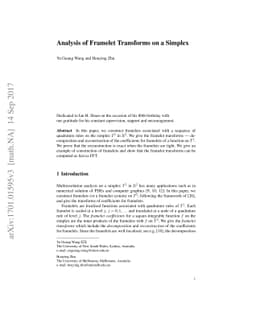 Analysis of Framelet Transforms on a Simplex