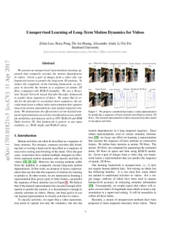 Unsupervised Learning of Long-Term Motion Dynamics for Videos