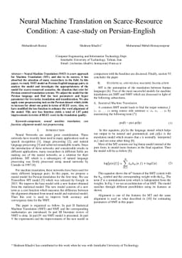 Neural Machine Translation on Scarce-Resource Condition: A case-study on
  Persian-English