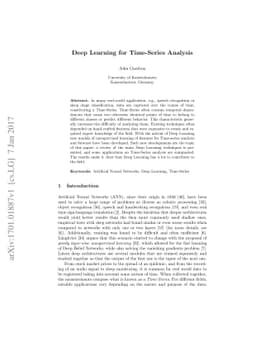 Deep Learning for Time-Series Analysis