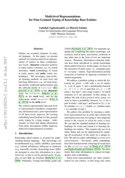 Multi-level Representations for Fine-Grained Typing of Knowledge Base
  Entities