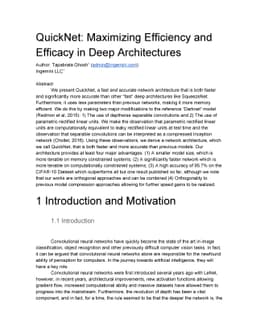 QuickNet: Maximizing Efficiency and Efficacy in Deep Architectures