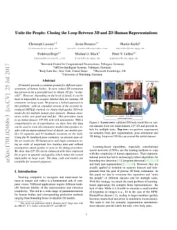 Unite the People: Closing the Loop Between 3D and 2D Human
  Representations