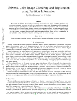 Universal Joint Image Clustering and Registration using Partition
  Information