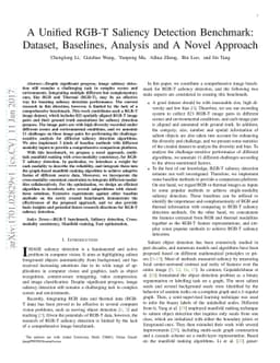 A Unified RGB-T Saliency Detection Benchmark: Dataset, Baselines,
  Analysis and A Novel Approach