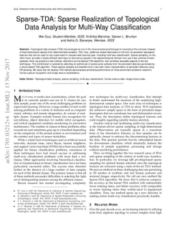 Sparse-TDA: Sparse Realization of Topological Data Analysis for
  Multi-Way Classification
