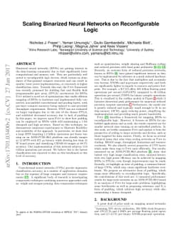 Scaling Binarized Neural Networks on Reconfigurable Logic