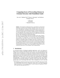Computing Scores of Forwarding Schemes in Switched Networks with
  Probabilistic Faults