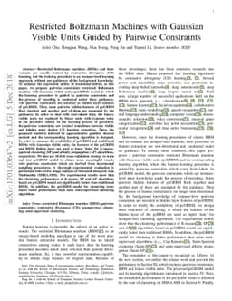 Restricted Boltzmann Machines with Gaussian Visible Units Guided by
  Pairwise Constraints