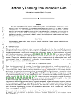 Dictionary Learning from Incomplete Data