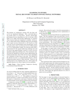 Learning to Invert: Signal Recovery via Deep Convolutional Networks