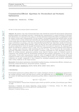 Communication-Efficient Algorithms for Decentralized and Stochastic
  Optimization